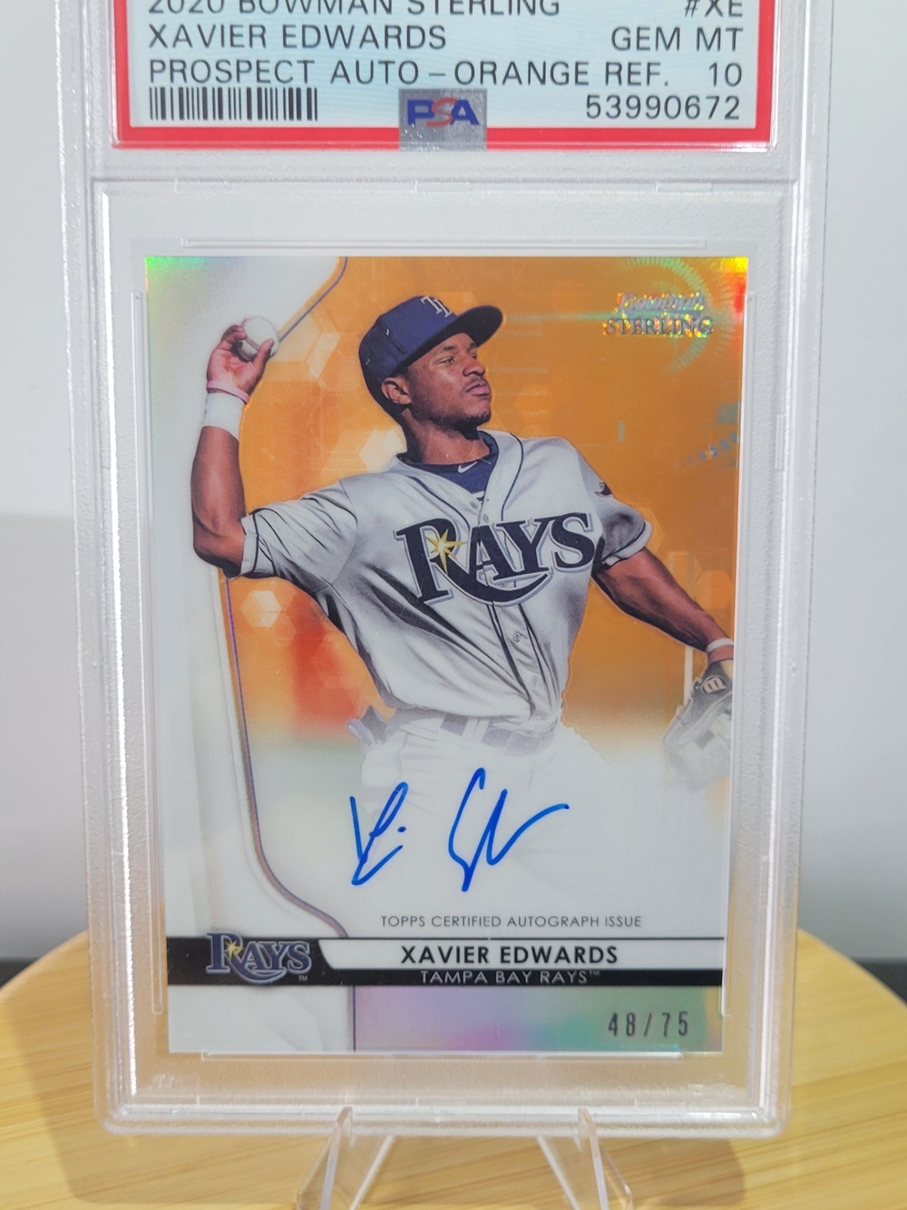 Topps Xavier Edwards Tampa Bay Rays Autograph Card - White Blue Black